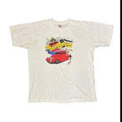 Vintage 92 Spindletop Rod Run souvenir single stitch white t-shirt size XL