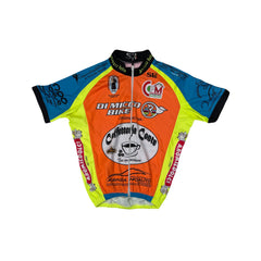 Vintage SI2 Cycling Jersey Men's S Orange Blue Yellow Short Sleeve Bike Shirt