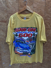 Vintage yellow NASCAR Lowes quality 500 race souvenir t-shirt size XL by Gildan