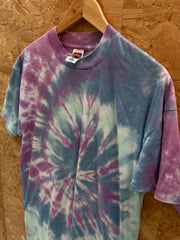 Vintage 90s purple blue spiral tie-dye single stitch t-shirt size XL