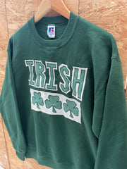 Vintage Russell Athletic Irish Shamrock Crewneck Sweatshirt Green L