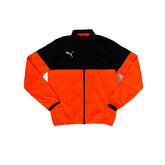 Puma Track Jacket Orange Black Colorblock Zip Up Logo Men's Size S