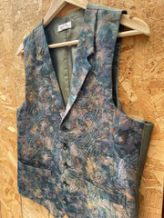 Vintage 90s green purple abstract ugly print men’s waistcoat size medium by Angelo Litrico