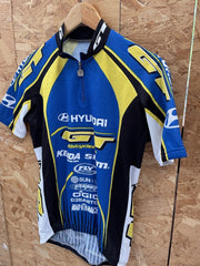 GT Bicycles Hyundai Kenda SRAM Cycling Jersey Short Sleeve Blue Yellow Black M