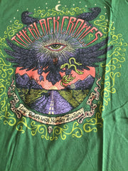 Vintage Y2K psychedelic trippy The Black Crowes lay down with 13 tour green T-shirt size large artwo