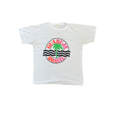 Vintage 90s Guarujá Brasil Palm Tree Graphic T-Shirt White Size S