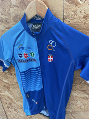 Pella Triathlon Novara Cycling Jersey Short Sleeve Blue Size XS