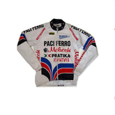Vintage Aleggi Paci Ferro Cycling Jersey Jacket White Red Blue Black Size 3