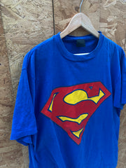 Vintage 90 Superman logo single stitch thrashed souvenir blue t-shirt size XL