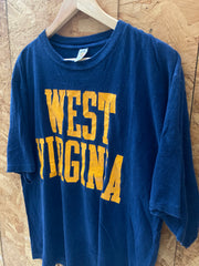 Vintage 80s navy yellow West Virginia single stitch souvenir t-shirt size large
