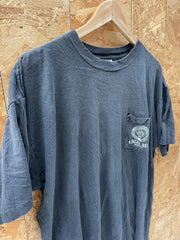 Vintage 90s thrahed & distressed God bless union people America pocket single stitch black t shirt s