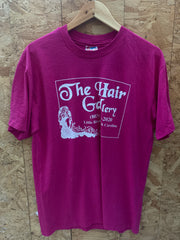 Vintage 90s The Hair Gallery Carolina USA single stitch pink t-shirt size large