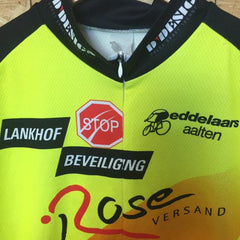 Vintage 00s Dutch Vuelta Italia Tour de France style cycle jersey neon yellow size XL