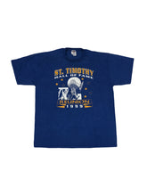 Vintage 99' St Timothy Ohio USA college sports basketball reunion team souvenir blue t-shirt size XL