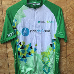 Green White 100 year centenary Rocky Mountain Canada souvenir tour de France style Race Jersey size large