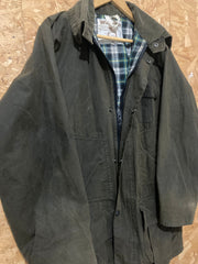 Vintage 90s dark green British made wisewear waxed field jacket size medium