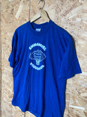 Vintage 80s Quirky preppy Emmanuel PreSchool souvenir USA hot air balloon blue t-shirt size XL