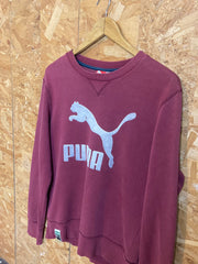 Vintage Y2K Puma logo burgundy muted dark red sweater size small