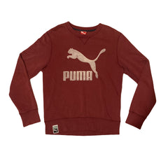 Vintage Y2K Puma logo burgundy muted dark red sweater size small