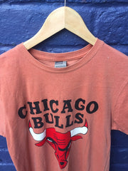 Vintage 90s Chicago Bulls USA peach t shirt size small by jerzees
