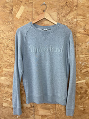 Vintage Y2K grey Timberland USA embroidered spell out crew neck sweater size XS