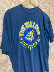 Vintage 90s Bulldog Coffee Shop Amsterdam black souvenir t-shirt size large
