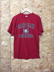 Vintage 90s red Grand Blanc Bobcats High School USA college souvenir t-shirt size large
