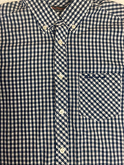 Vintage Ben Sherman black white gingham check long sleeve Mod skinhead retro punk shirt size small