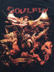 Music merch Soulfly 2016 tour band t-shirt with dates on back size small