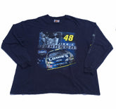 Vintage 90s USA navy blue NASCAR Jimmie Johnson lowes souvenir long sleeve slouchy oversized t shirt size XL