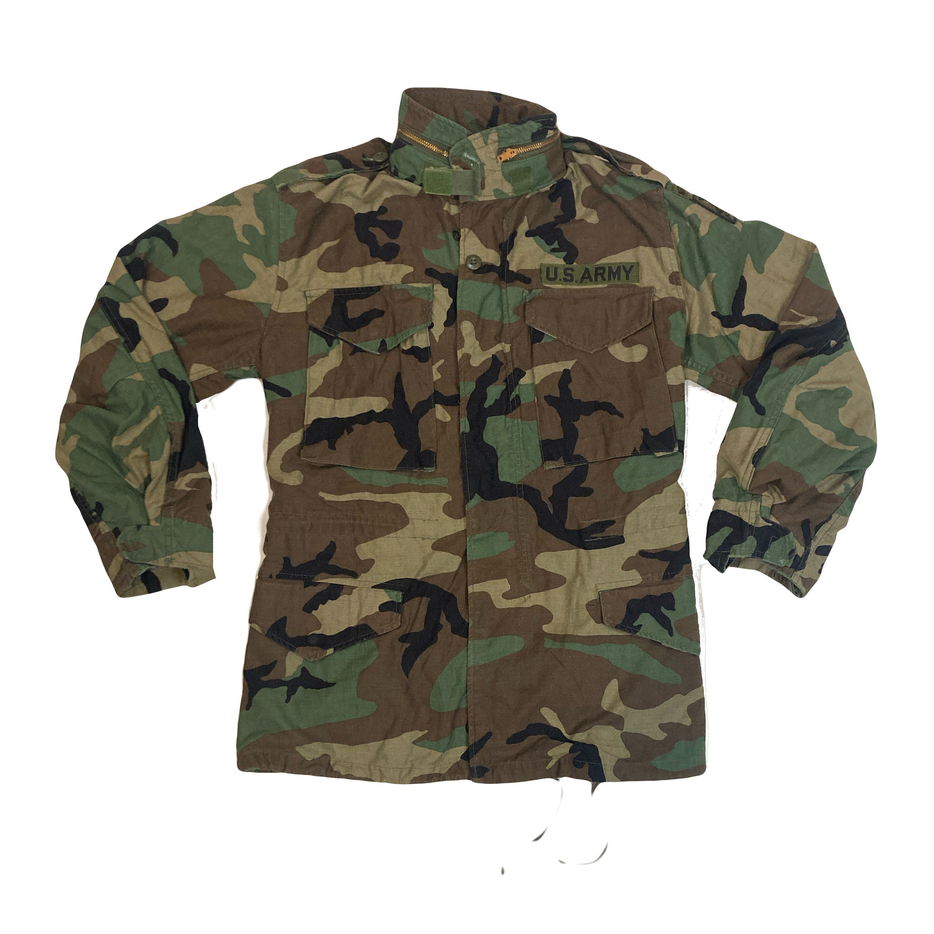 Vintage US Army airborne cold weather M62 camouflage field jacket 