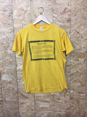 Vintage 80s USA religious quote quirky psalms 100 yellow t-shirt size medium