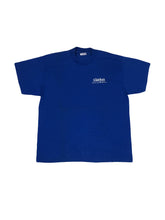 Vintage 90s Clarion Car Audio USA souvenir workers promotional blue quirky t-shirt size XL