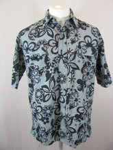 Vintage Y2K grey black swimwear killtec Hawaiian shirt size large