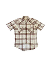 Vintage 90s beige large check Guess Retro Short Sleeve Western Shirt size large