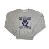 Vintage 90s Elgin Middle School Girls Athletics grey purple crew neck sweater size medium by Russel Athletic