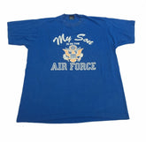 Vintage 90s My son is in the Air Force USA patriot souvenir mid blue t shirt size XL