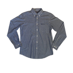 Vintage Ben Sherman black white gingham check long sleeve Mod skinhead retro punk shirt size small