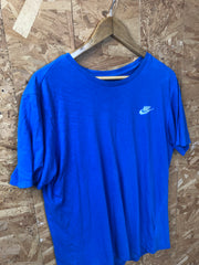 Vintage Y2K mid blue minimal nike embroidered logo t-shirt size large