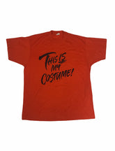 Vintage 80s This Is My Costume USA 89’ hallmark souvenir orange t shirt size XL