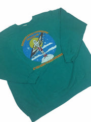 Vintage 90s USA jade green Cherokee smokey mountains crew neck sweater size extra large