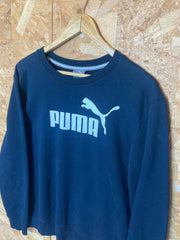 Vintage Y2K Puma spell out logo black sweater size small oversized fit