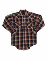 Vintage 80s check western cowboy rodeo shirt with gold thread size medium