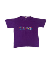 Vintage 90s purple embroidered spell out Hawaii USA souvenir t shirt size small