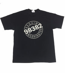Vintage 90s Sequim Washington 38382 USA souvenir black t shirt size large