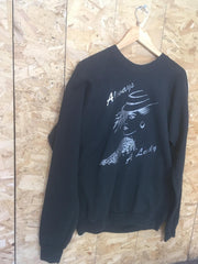 Vintage 90s black ‘Always a lady’ USA souvenir quirky theatre crew neck sweater size XL