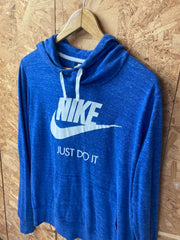 Vintage 90s blue Nike just do it spell out hoodie size XL lightweight snood neck