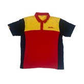 Vintage quirky red yellow postal workers souvenir polo t-shirt size large