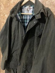 Vintage 90s dark green British made wisewear waxed field jacket size medium