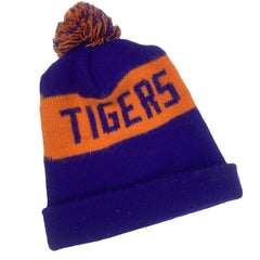 Vintage Clemson Tigers USA college team sports purple orange winter beanie hat